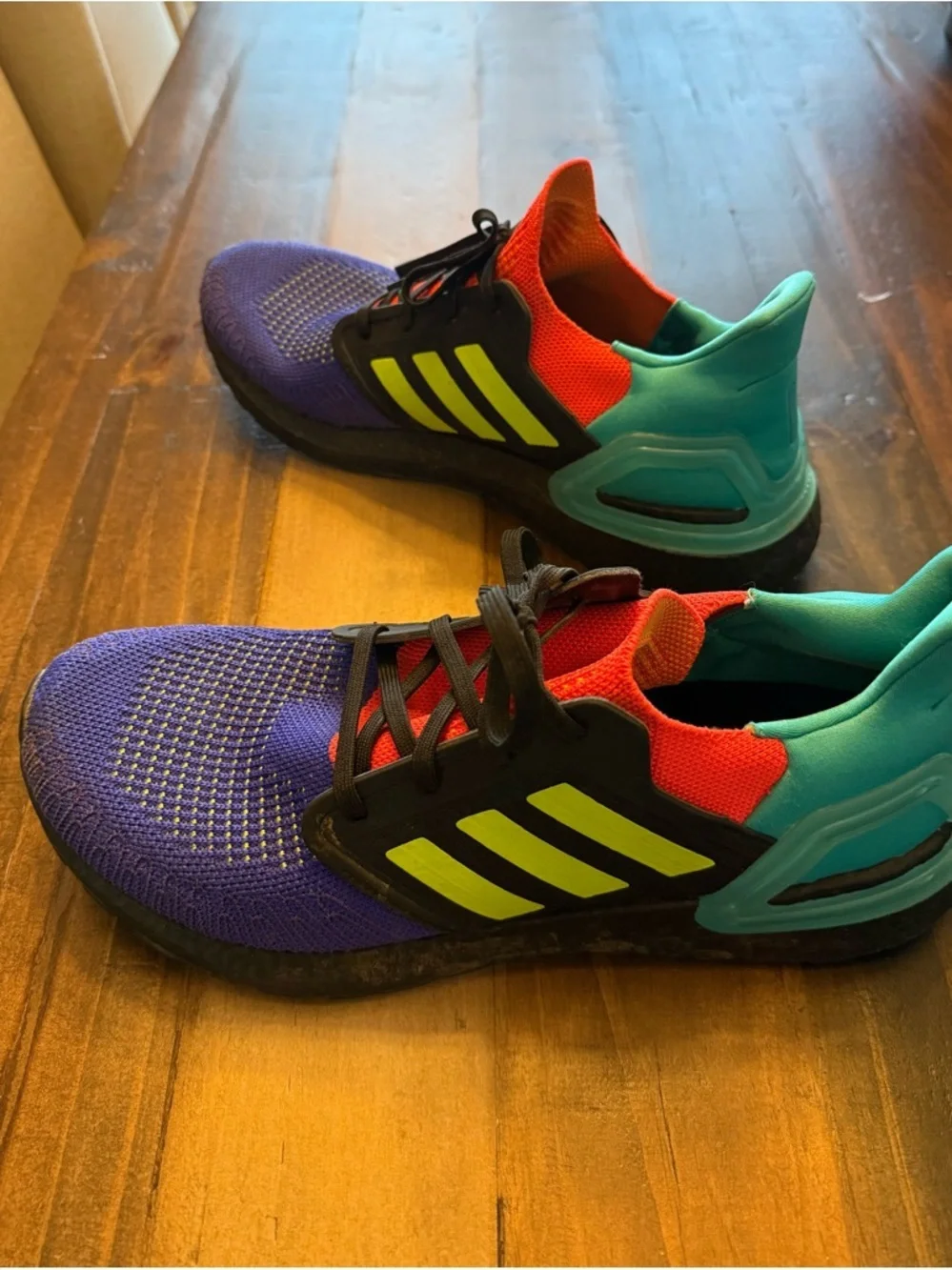 adidas UltraBoost 20 Primeblue Primeknit Sneaker Purple Teal PYV702001, Size 11